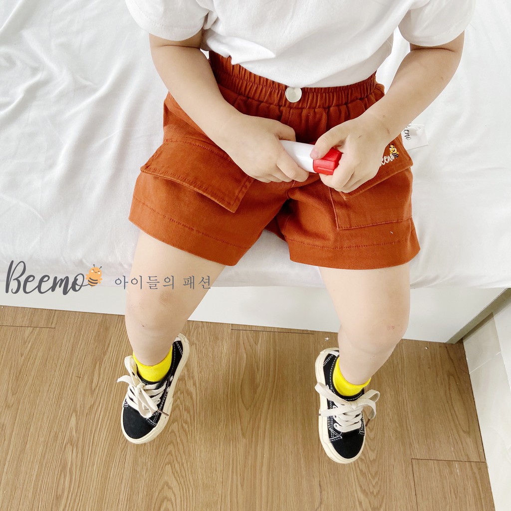 Quần đùi cho bé trai gái Beemo - Chất liệu kaki mềm mại, 4 màu xinh xắn, hàng xuất Âu Mỹ chuẩn chất lượng B045