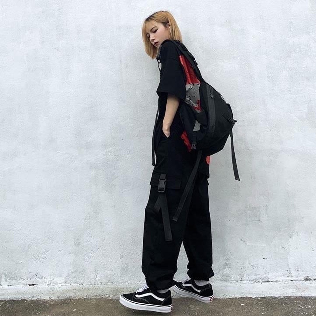 Quần Jogger Unisex nam nữ Kaki cao cấp - Quần Kaki Cargo Pants mềm nam nữ màu đen