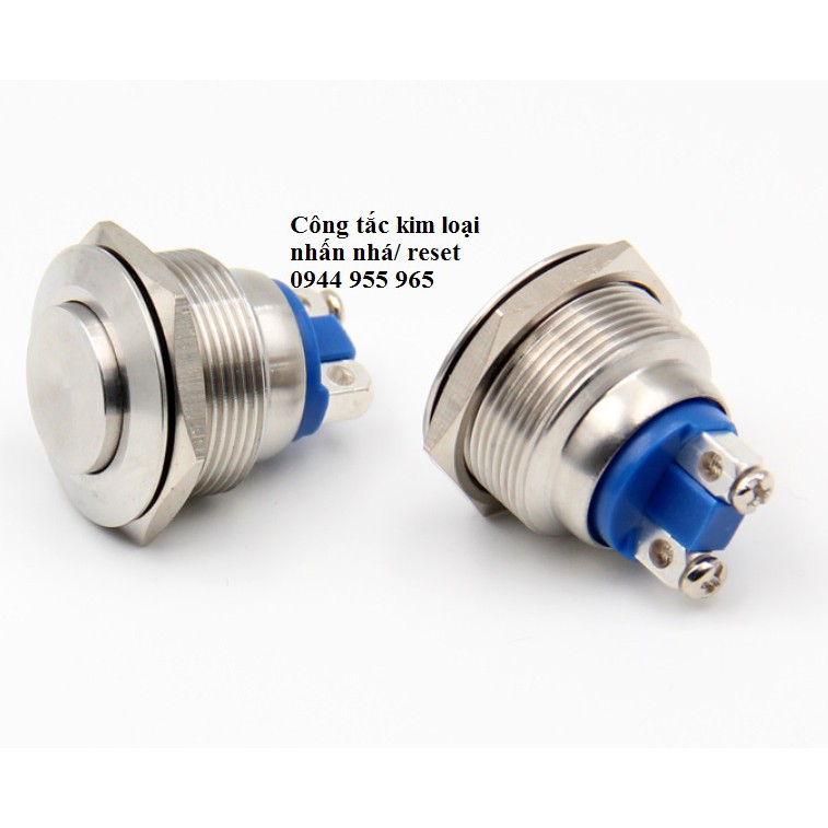 Công tắc kim loại 19mm nhấn nhả/ nhấn khóa 12V 24V chống nước – 19mm Momentary push button switch / Latching push