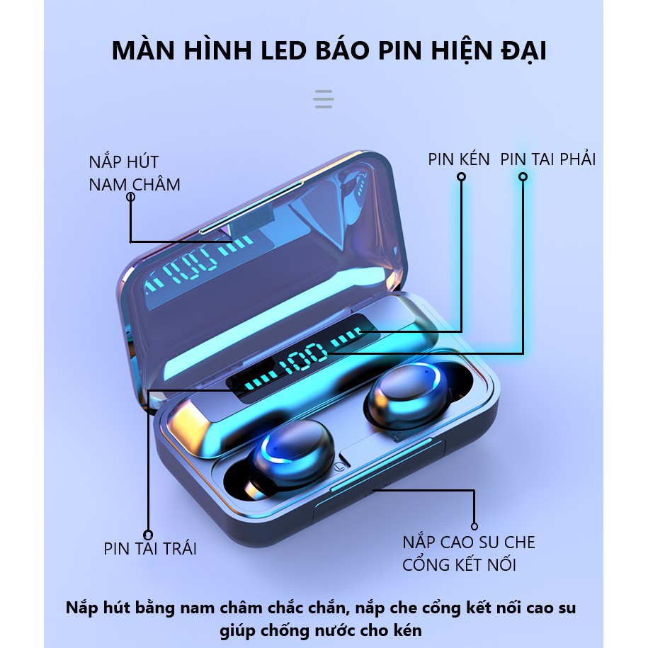 [CÓ LOGO AMOI] TAI NGHE AMOI F9 PRO MAX | BLUETOOTH 5.1 mới nhất 2020 | Hàng chính hãng có logo AMOI F9 | BigBuy360 - bigbuy360.vn