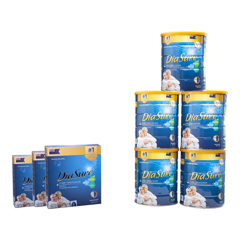 Sữa non DiaSure chính hãng lon 850g (Mua 5 tặng 3 hộp 450G) - Cung cấp dinh dưỡng toàn diện cho người bị tiểu đường