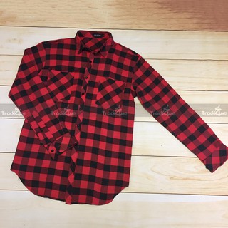 Áo Sơ Mi Flannel Caro Đỏ Đen