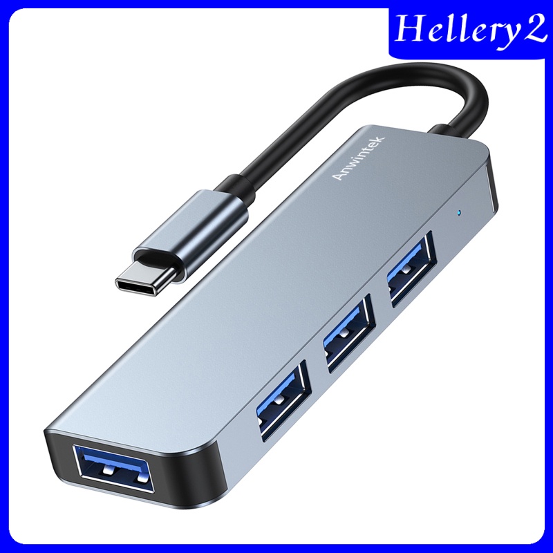 [HELLERY2] USB-C Type C to USB 3.0 USB 2.0 4 Port Hub Adapter Splitter Expansion Silver
