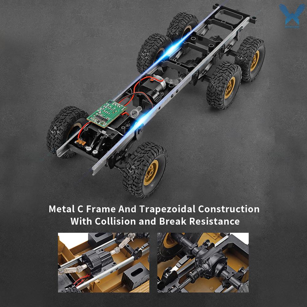 Đồ chơi xe tải quân đội JJRC Q75 RC 6WD 2.4GHZ kèm phụ kiện