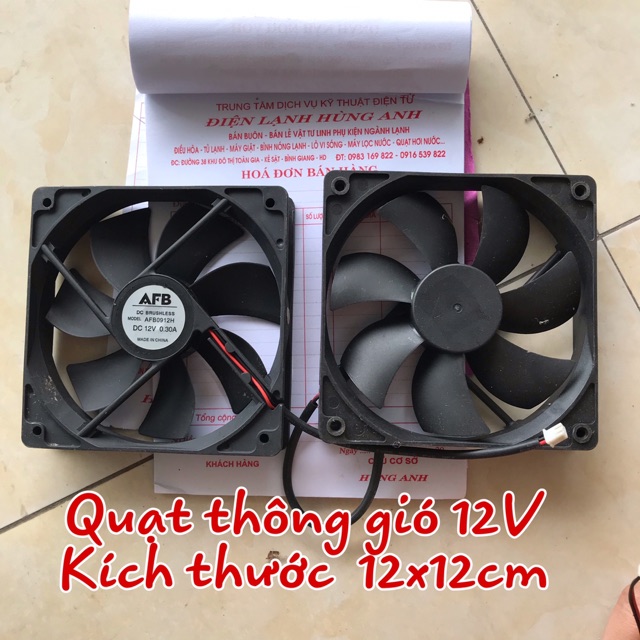 Quạt thông gió 12V (9x9cm) (12x12cm)Quạt tản nhiệt hút khí chống mùi