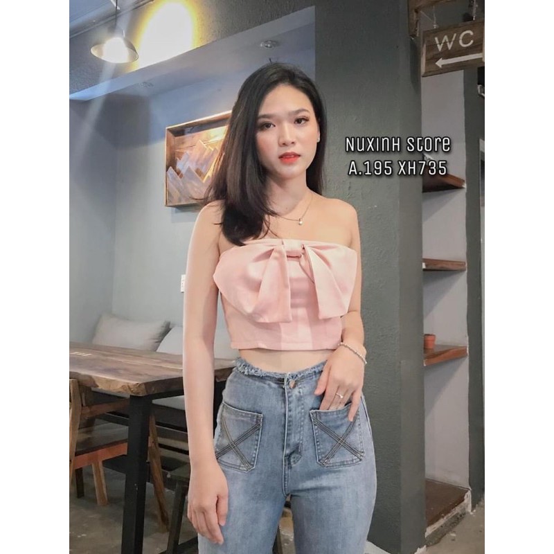 Áo ống croptop phối nơ ngực | BigBuy360 - bigbuy360.vn