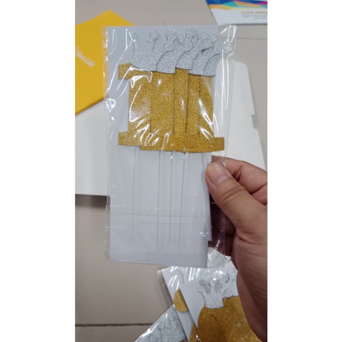 phụ kiện bánh kem [FREESHIP❤️] bộ 50 số vương miện vàng đủ số