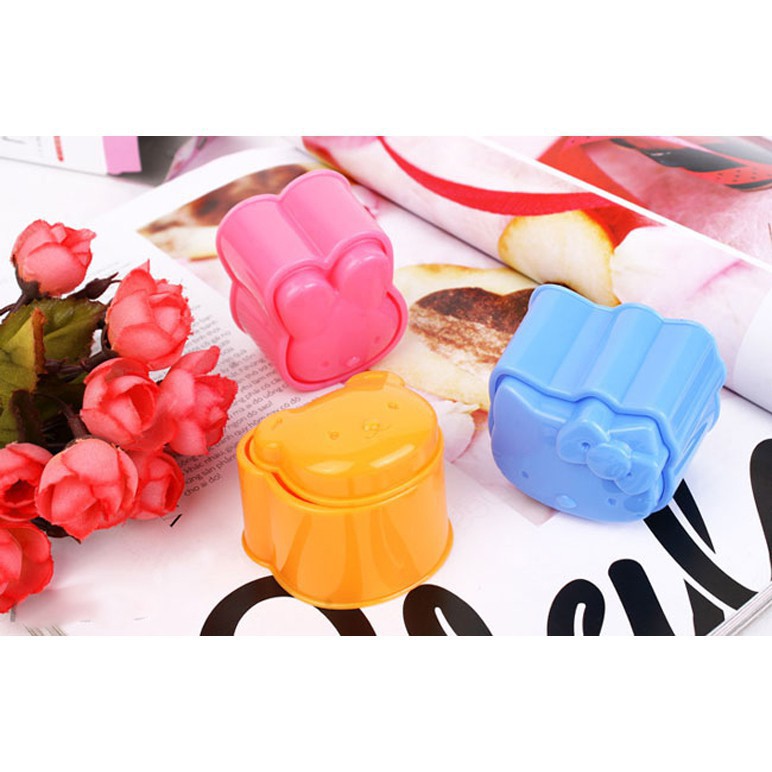 Bộ 3 Khuôn Ép Cơm Bento Mèo Thỏ Gấu .