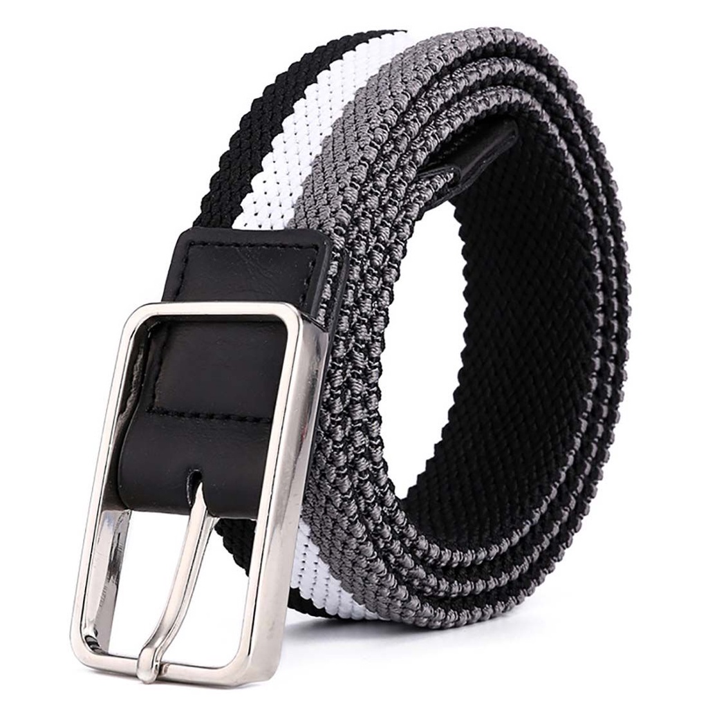 🍒QINJUE🍒 Apparel Accessories Fashion Elastic Belts Mixed Color Casual Knitted Pin Buckle Woven Stretch Canvas Elastic Expandable Braided Unisex Braided Belts