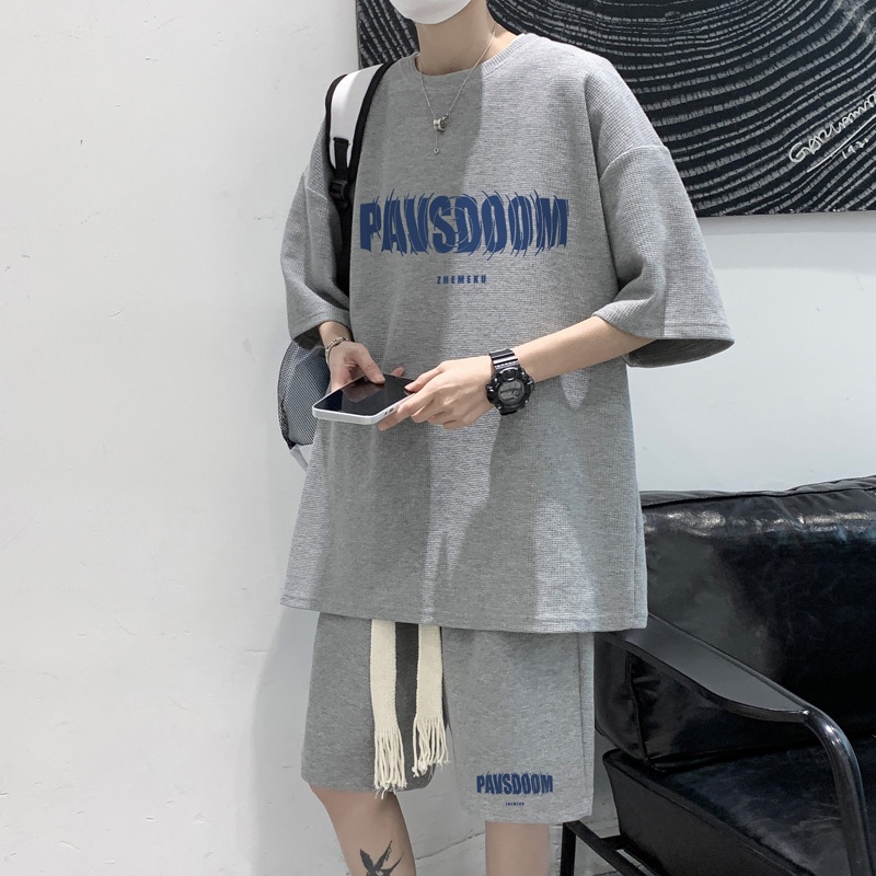 Set áo thun ngắn tay + quần short IFNICEFUTURE thời trang cho nam