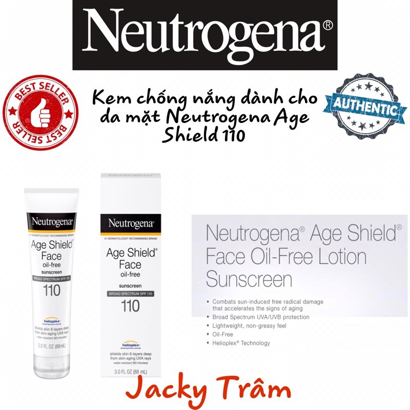 Kem Chống Nắng Neutrogena Age Shield Face Oil-Free Lotion Sunscreen Broad Spectrum SPF 110
