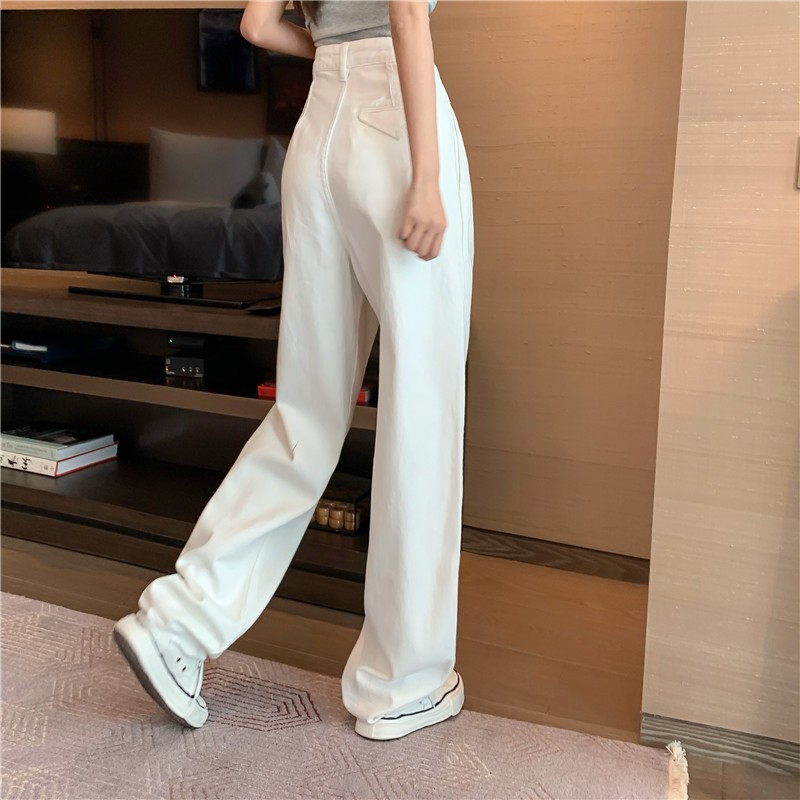 Quần kaki lưng cao ống suông trẻ trung (có hình thật) | BigBuy360 - bigbuy360.vn