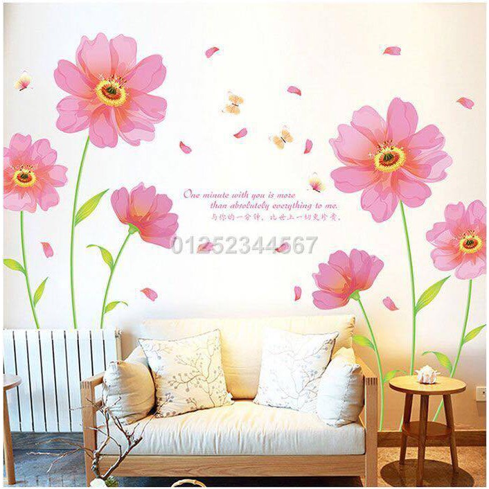 Decal dán tường Hoa hồng cánh mỏng 01