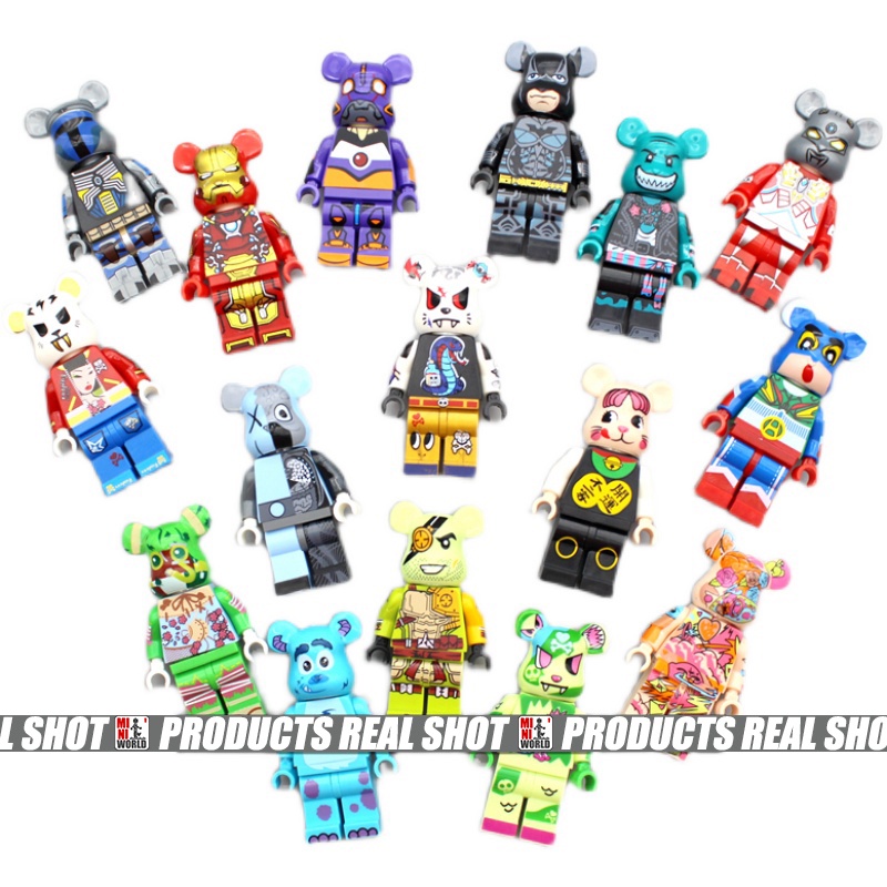 Mô Hình Đồ Chơi Nhân Vật Bearbrick Minifigures Iron Man KAWS FUJIYA Bear Mandalorian Action Kamen