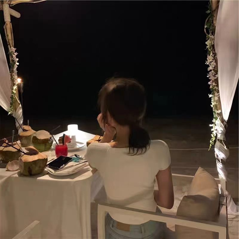 DUNEA Áo Thun Ngắn Tay Cổ Vuông Gợi Cảm Dành Cho Nữ