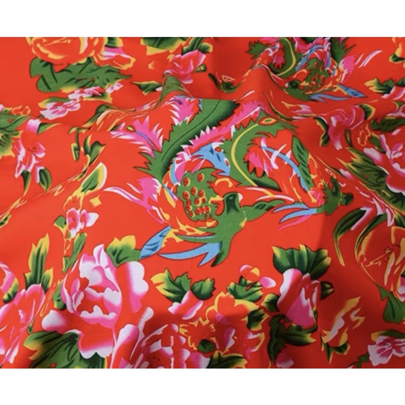 Vải chăn con công long phụng cotton lụa may gối, quần áo, trải bàn