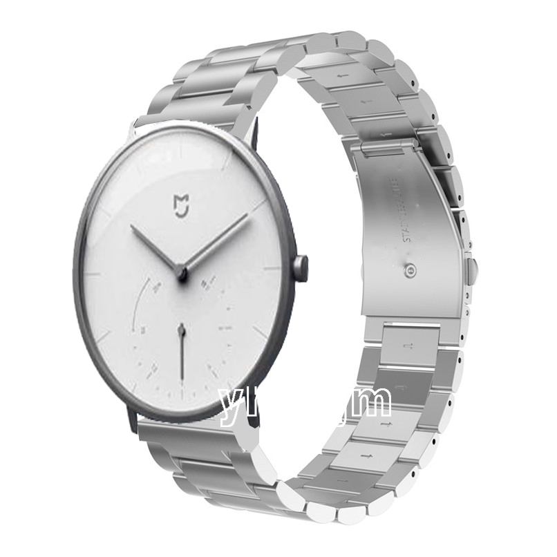 Dây đeo 20mm bằng thép không gỉ thay thế cho đồng hồ thạch anh Xiaomi Mijia watch