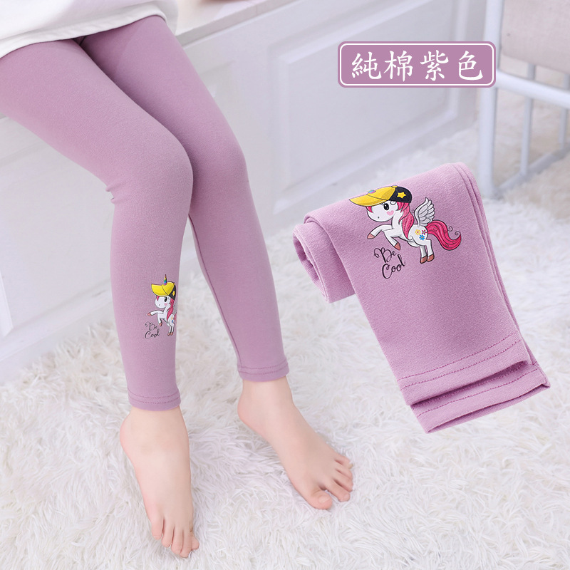 Quần Legging Cotton Màu Trơn Thu Đông 2021 Cho Bé Gái