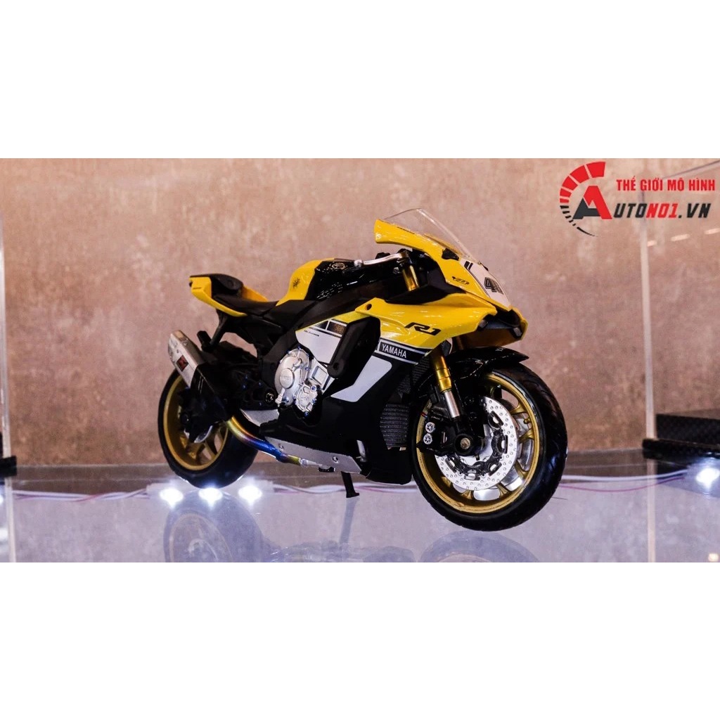 MÔ HÌNH XE YAMAHA R1M 60TH ANNIVERSARY YELLOW VER 2 - ĐỘ PÔ R1M 1:12 AUTONO1 D142