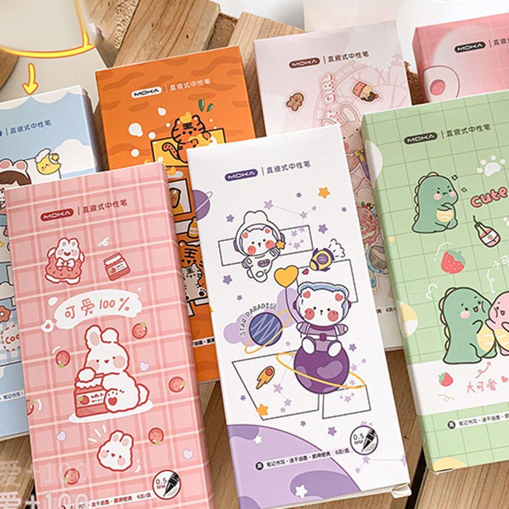 Set 6 Bút Bi Kiểu Dáng Hoạt Hình Dễ Thương