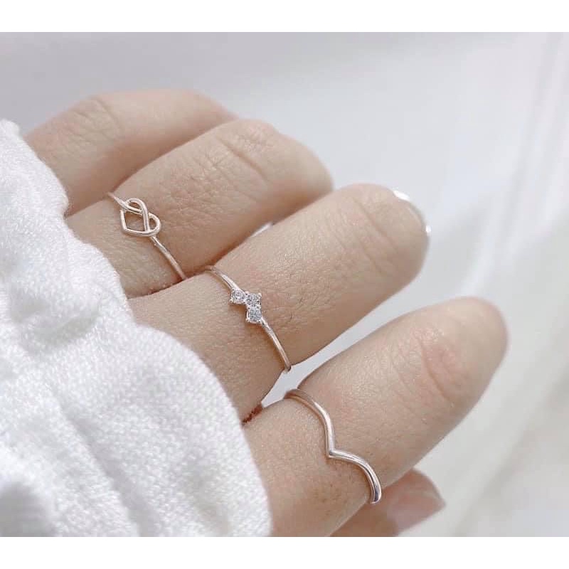 Nhẫn bạc nữ TLEE tim đan minimalist TleeJewelry A0326