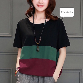 Áo Ngắn Tay Nữ Áo Font đẹp form rộng suông dễ phối đồ không kén dáng chất liệu cotton thấm mồ hôi bầu bí béo mập đều vừa