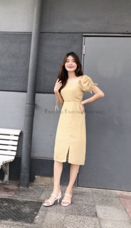ĐẦM MIDI TAY RÚT XẺ TÀ