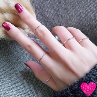 Sét 5 nhẫn tròn trơn mảnh