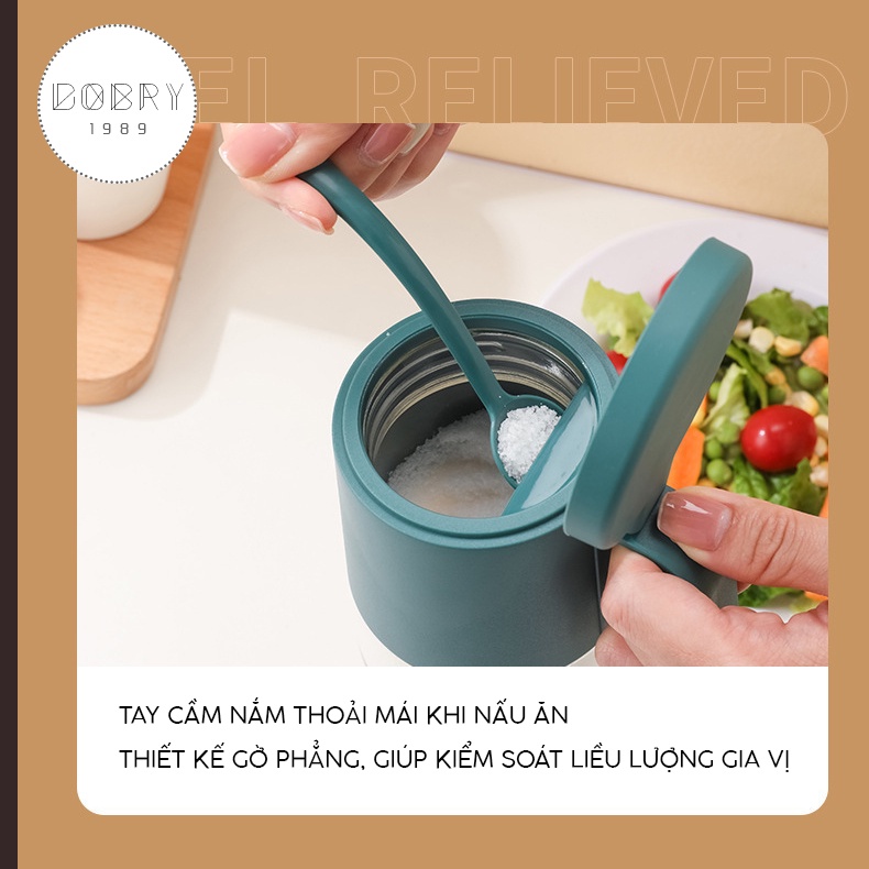 Lọ đựng gia vị có nắp kín chống ẩm, hũ đựng gia vị bằng thủy tinh có 2 muỗng dung tích 350ml