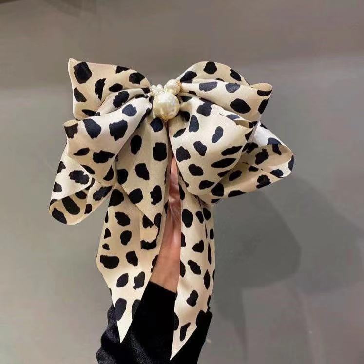 Kẹp Tóc Nơ Sau Lưng Họa Tiết Răng Cưa Phong Cách Hàn Quốc Cổ Điển Dành Cho Nữ