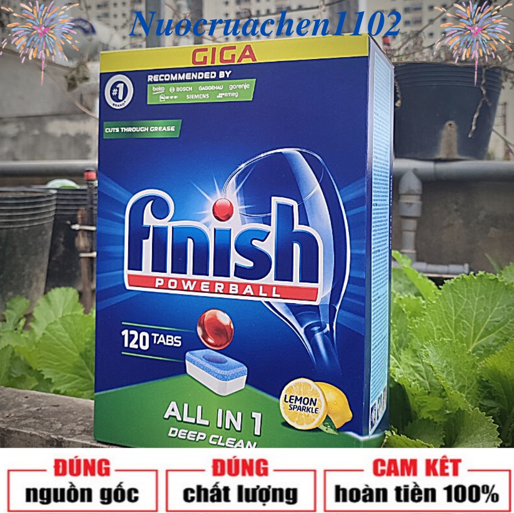 Viên rửa chén bát Finish ALL IN 1 110V - Finish Powerball All In One Dishwasher Tablets 110