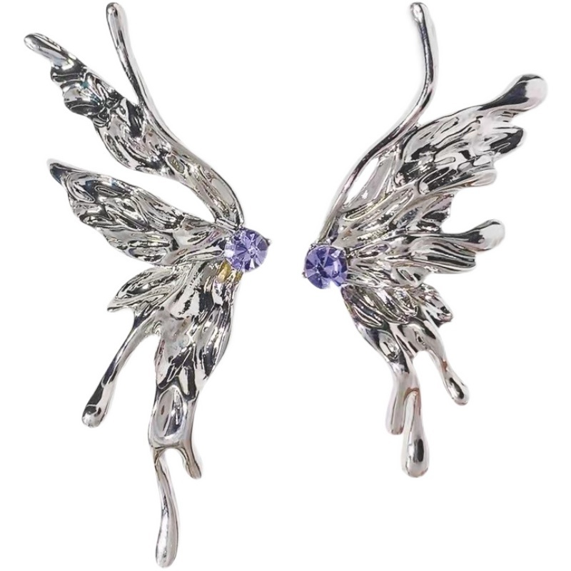 Khuyên Tai Kim Loại Dạng Lỏng Hình Bướm Sinh Học Cá Tính