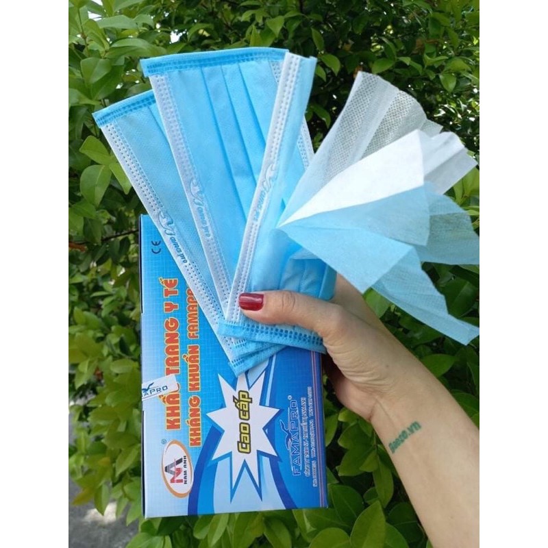 Hộp 50 Khẩu Trang Y Tế 4 Lớp Chuẩn Nam Anh Famapro
