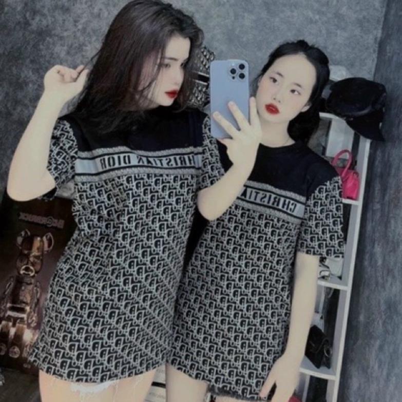 [XẢ KHO] Áo Thun Nữ Form Rộng Chất Đẹp, Áo Phông  Vintage 3158 In Hình Hoạ Tiết Chữ Chéo Luôn Vui Tươi Tay Lỡ Giấu Quần