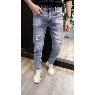 Quần jean skinny dáng ôm nhẹ ống côn body quần jean nam co giãn