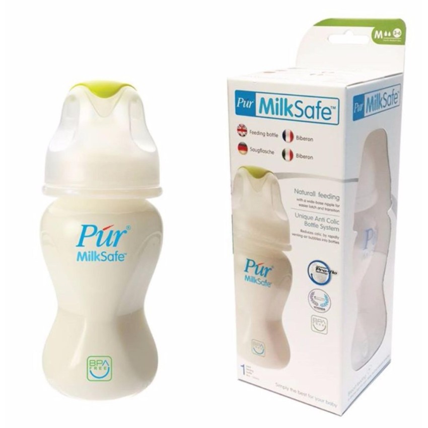 Bình Sữa Cổ Rộng Pur Milksafe 250ml