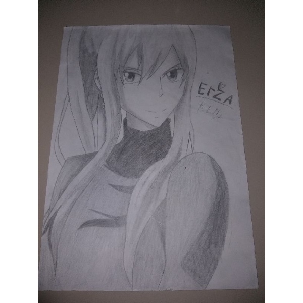 Bản vẽ tranh vẽ Erza Scarlet từ Fairy Tail