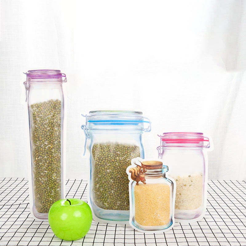 Set 2 Túi Zip Nhựa Đựng Thực Phẩm Tiện Lợi