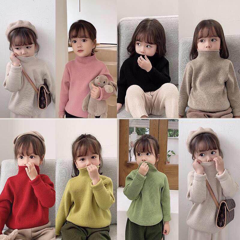 N00418 Áo len cổ lọ trẻ em [Sẵn 5 màu]