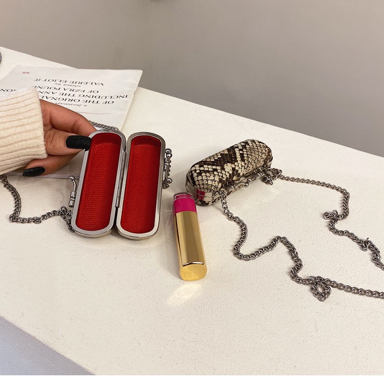 [Hàng mới về] Túi đựng son môi họa tiết da rắn thiết kế thời trang