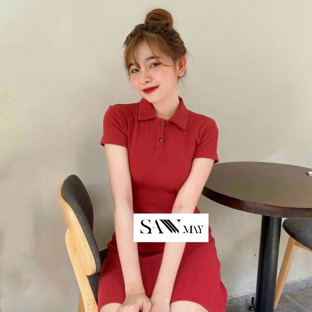 Đầm Thun Nữ Polo SANJOLI Váy Dáng Suông Ôm Body Đi Dự Tiệc Cưới Chơi Biển, Công Sở Cao Cấp Hàn Quốc, Trơn Thể Thao VD025 | BigBuy360 - bigbuy360.vn