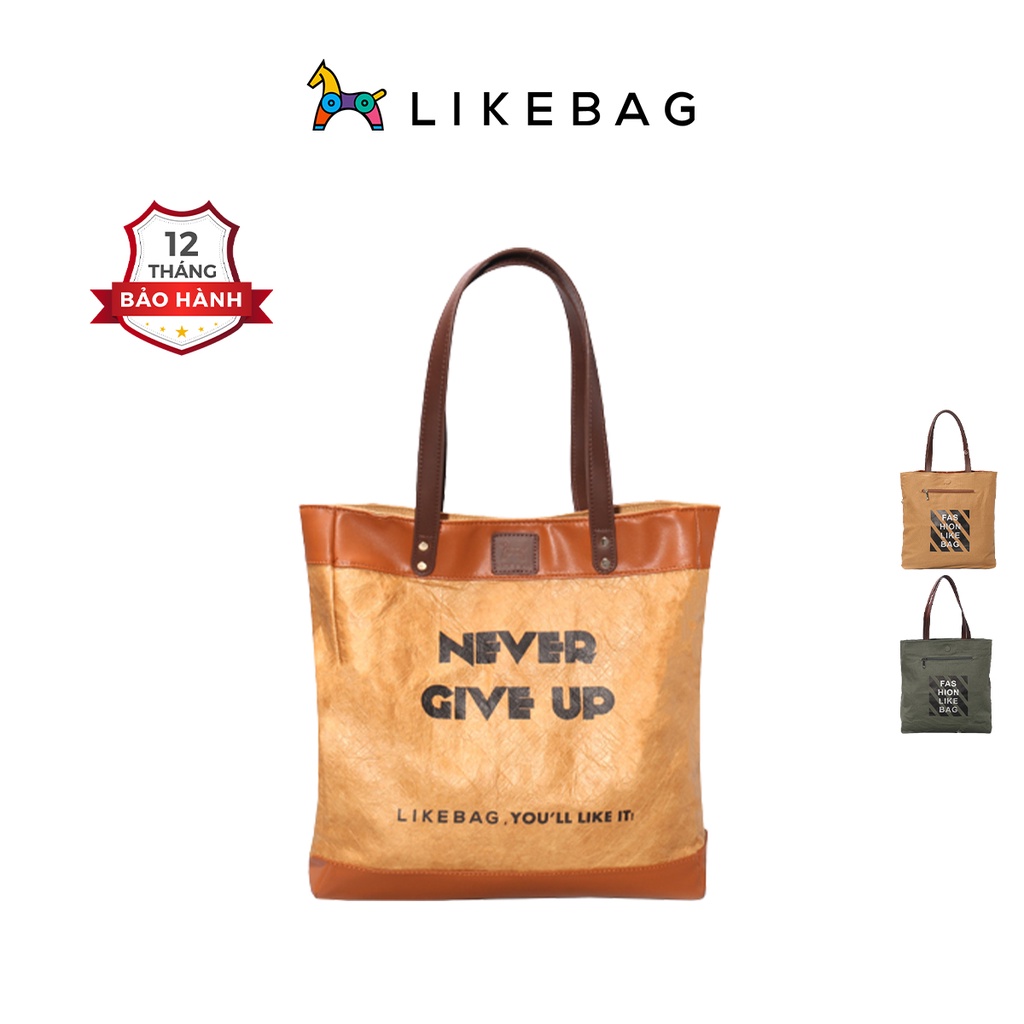 Túi đeo vai, kẹp nách thời trang LIKEBAG in chữ Never Give Up độc lạ 218NPZ0946 - LIBAGI