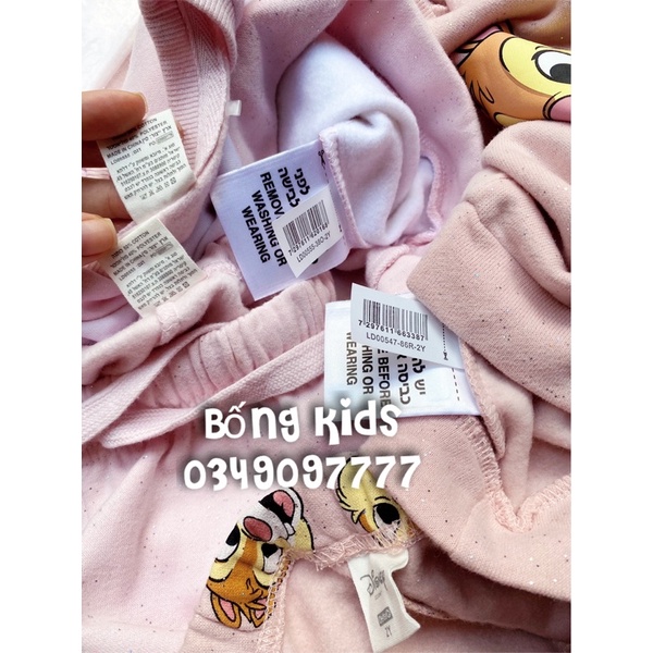 Bộ Nỉ Bé Gái In Hình Delta