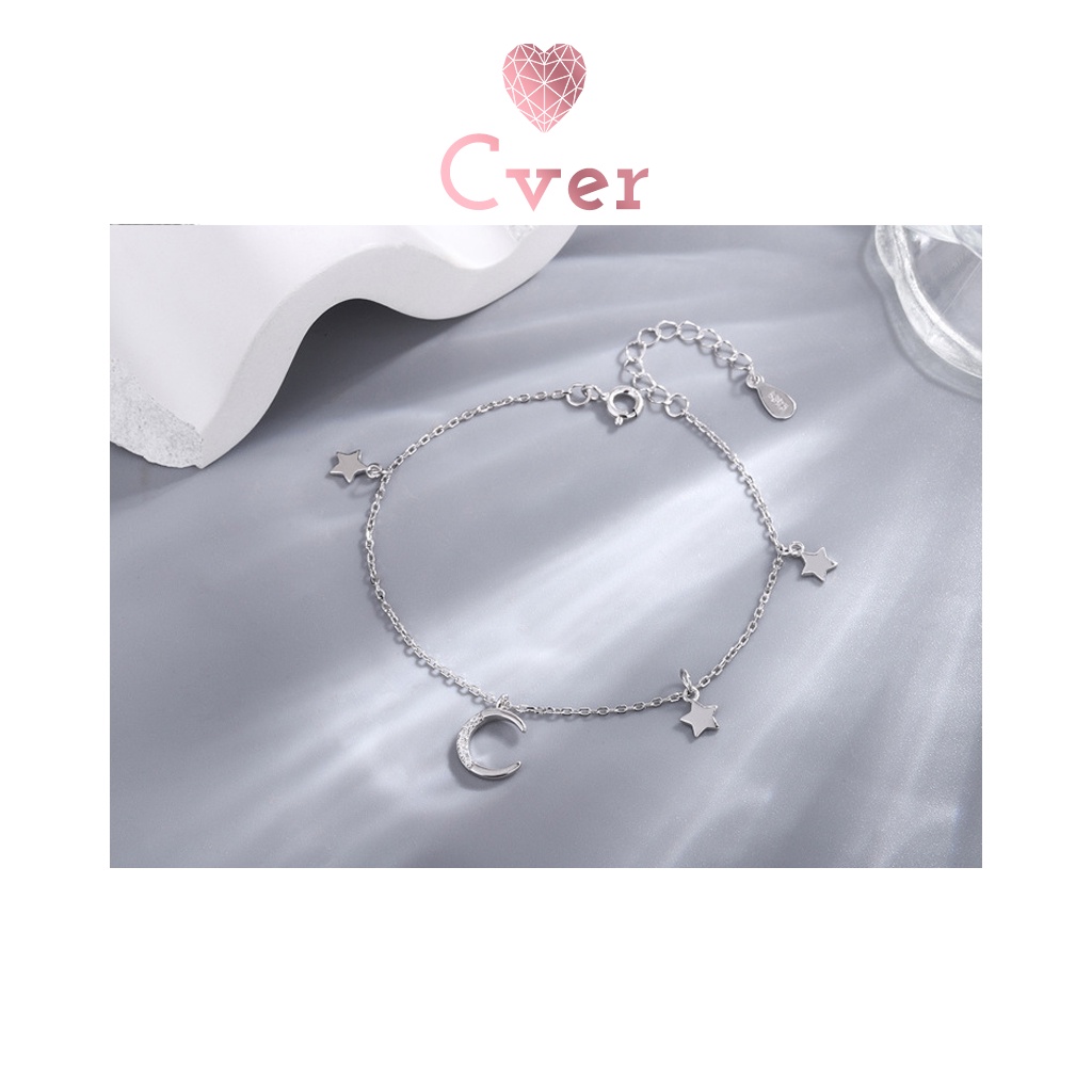 Lắc tay bạc Cver Silver S925 thiết kế mặt trăng và những ngôi sao nhỏ xinh xắn LT-A49