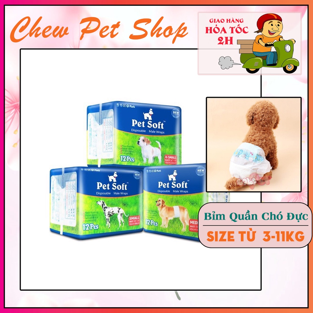 Bỉm Quần Cho Chó Đực Pet Soft size XS - M