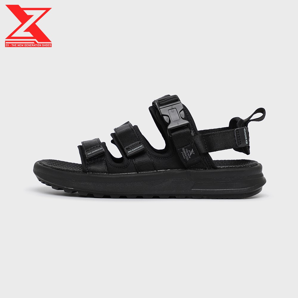 [Mã SKAMLTSM9 giảm 10% đơn 99K] Sandal Nam Nữ ZX3408 - 3 quai - Full Black - quai sau tháo rời