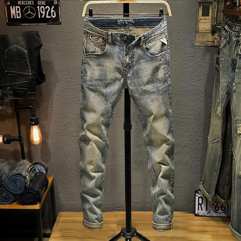 Quần Jeans Dài Rách Gối Thời Trang Dành Cho Nam