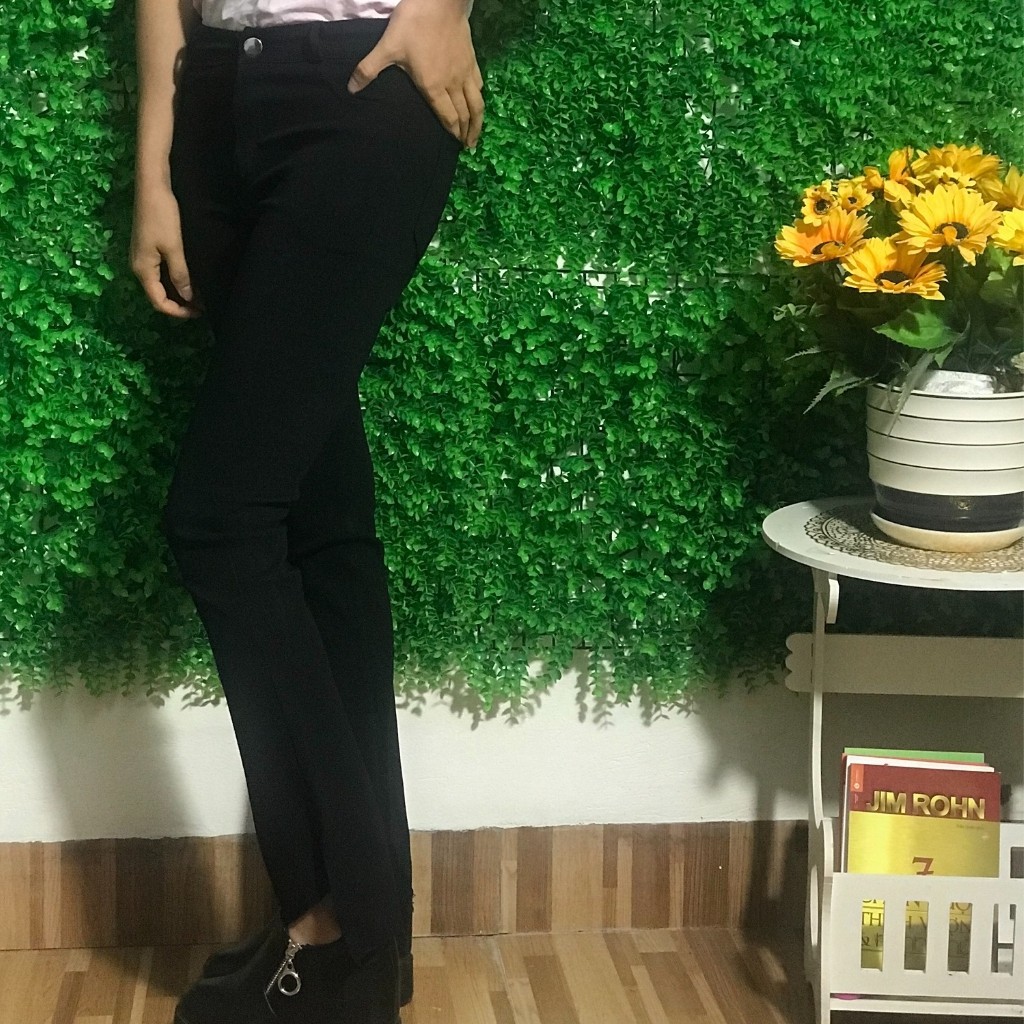 Quần Jean Ống Loe Đen Trơn-Quần bò ống loe xẻ gấu cá tính( ảnh+video thật)