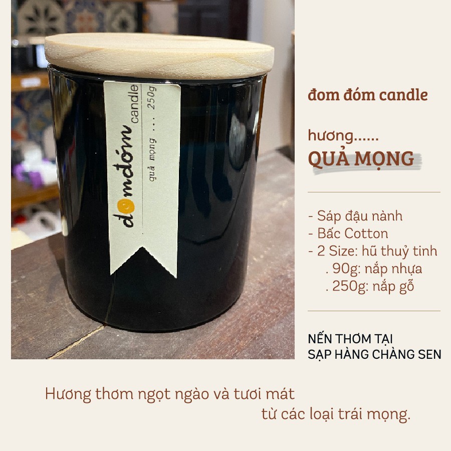 Nến Thơm Sáp Đậu Nành (Đom Đóm) - 90g/250g - Quả Mọng