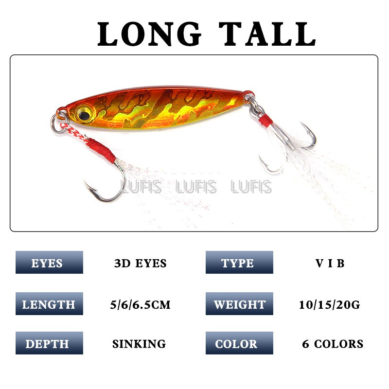 jigging Mồi câu cá giả nhiều màu chuyên dụng Fishing lure